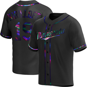 Men's Alex Kirilloff Minnesota Black Holographic Replica Alternate Baseball Jersey (Unsigned No Brands/Logos)