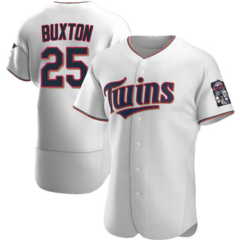 Men's Byron Buxton Minnesota White Authentic Home Baseball Jersey (Unsigned No Brands/Logos)