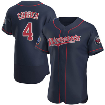 Men's Carlos Correa Minnesota Navy Authentic Alternate 60th Season Baseball Jersey (Unsigned No Brands/Logos)