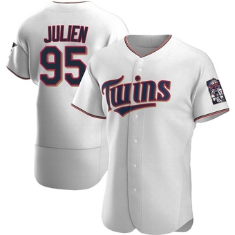 Men's Edouard Julien Minnesota White Authentic Home Baseball Jersey (Unsigned No Brands/Logos)