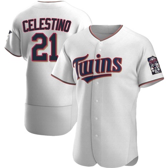 Men's Gilberto Celestino Minnesota White Authentic Home Baseball Jersey (Unsigned No Brands/Logos)