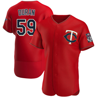 Men's Jhoan Duran Minnesota Red Authentic Alternate Baseball Jersey (Unsigned No Brands/Logos)