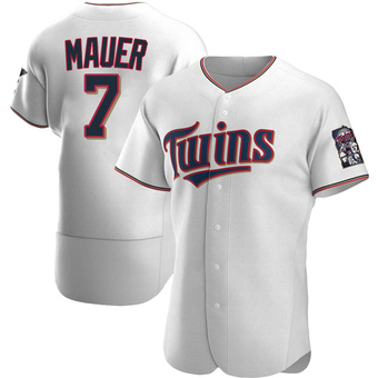 Men's Joe Mauer Minnesota White Authentic Home Baseball Jersey (Unsigned No Brands/Logos)