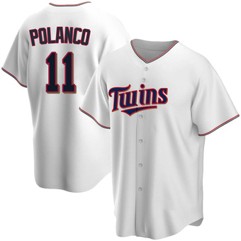 Men's Jorge Polanco Minnesota White Replica Home Baseball Jersey (Unsigned No Brands/Logos)