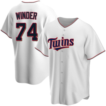 Men's Josh Winder Minnesota White Replica Home Baseball Jersey (Unsigned No Brands/Logos)