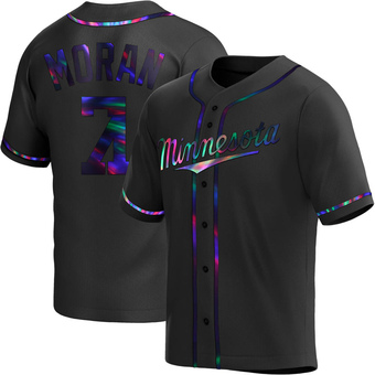 Men's Jovani Moran Minnesota Black Holographic Replica Alternate Baseball Jersey (Unsigned No Brands/Logos)