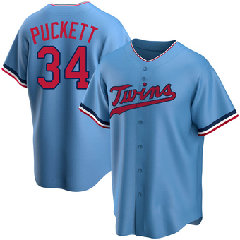 Men's Kirby Puckett Minnesota Light Blue Replica Alternate Baseball Jersey (Unsigned No Brands/Logos)