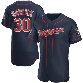 Men's Kyle Garlick Minnesota Navy Authentic Alternate 60th Season Baseball Jersey (Unsigned No Brands/Logos)