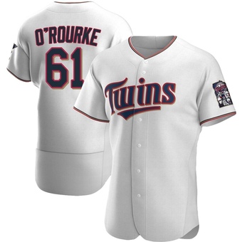 Men's Ryan O'rourke Minnesota White Authentic Ryan O'Rourke Home Baseball Jersey (Unsigned No Brands/Logos)