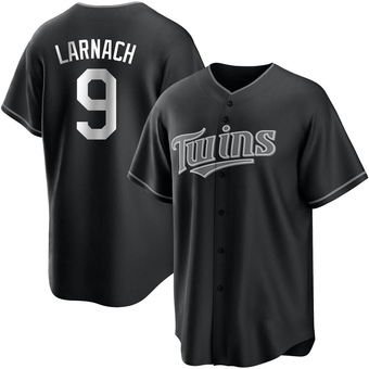 Men's Trevor Larnach Minnesota Black/White Replica Baseball Jersey (Unsigned No Brands/Logos)