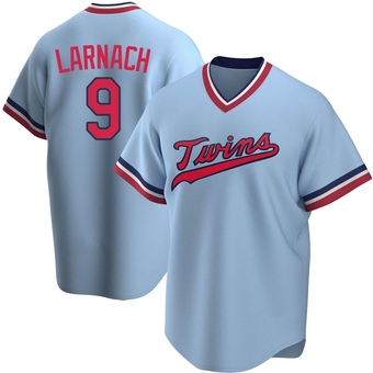 Men's Trevor Larnach Minnesota Light Blue Replica Road Cooperstown Collection Baseball Jersey (Unsigned No Brands/Logos)