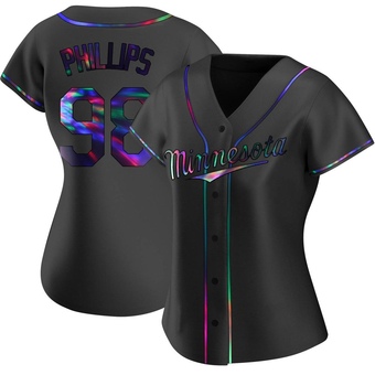 Women's Alex Phillips Minnesota Black Holographic Replica Alternate Baseball Jersey (Unsigned No Brands/Logos)