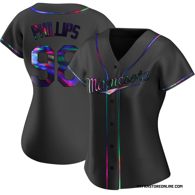 Women's Alex Phillips Minnesota Black Holographic Replica Alternate Baseball Jersey (Unsigned No Brands/Logos)