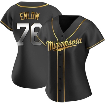 Women's Blayne Enlow Minnesota Black Golden Replica Alternate Baseball Jersey (Unsigned No Brands/Logos)