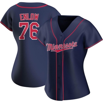 Women's Blayne Enlow Minnesota Navy Authentic Alternate Team Baseball Jersey (Unsigned No Brands/Logos)