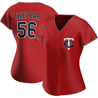 Women's Caleb Thielbar Minnesota Red Authentic Alternate Baseball Jersey (Unsigned No Brands/Logos)
