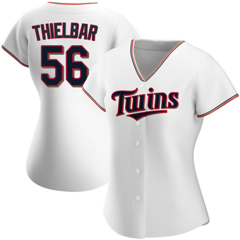 Women's Caleb Thielbar Minnesota White Authentic Home Baseball Jersey (Unsigned No Brands/Logos)