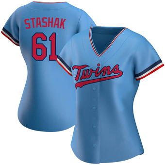 Women's Cody Stashak Minnesota Light Blue Authentic Alternate Baseball Jersey (Unsigned No Brands/Logos)
