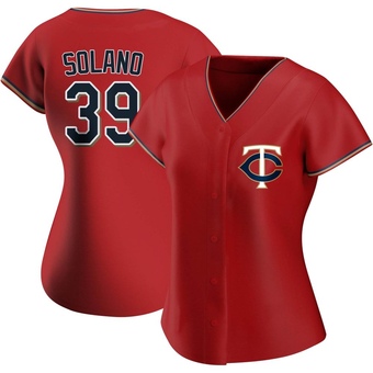 Women's Donovan Solano Minnesota Red Replica Alternate Baseball Jersey (Unsigned No Brands/Logos)
