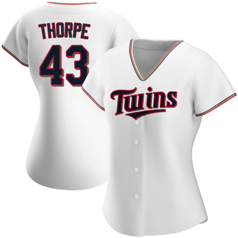 Women's Lewis Thorpe Minnesota White Authentic Home Baseball Jersey (Unsigned No Brands/Logos)