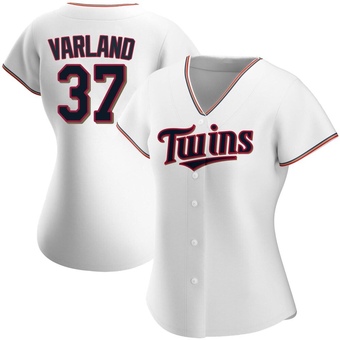 Women's Louie Varland Minnesota White Authentic Home Baseball Jersey (Unsigned No Brands/Logos)