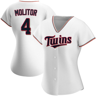Women's Paul Molitor Minnesota White Replica Home Baseball Jersey (Unsigned No Brands/Logos)