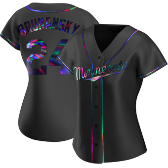 Women's Tom Brunansky Minnesota Black Holographic Replica Alternate Baseball Jersey (Unsigned No Brands/Logos)