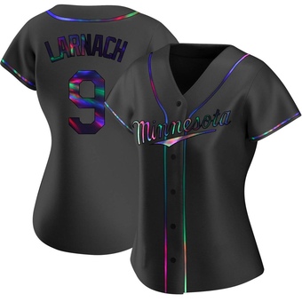 Women's Trevor Larnach Minnesota Black Holographic Replica Alternate Baseball Jersey (Unsigned No Brands/Logos)