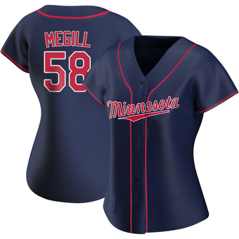 Women's Trevor Megill Minnesota Navy Replica Alternate Team Baseball Jersey (Unsigned No Brands/Logos)