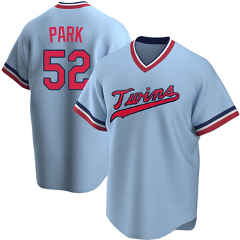 Youth Byung-Ho Park Minnesota Light Blue Replica Road Cooperstown Collection Baseball Jersey (Unsigned No Brands/Logos)