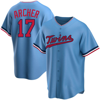 Youth Chris Archer Minnesota Light Blue Replica Alternate Baseball Jersey (Unsigned No Brands/Logos)