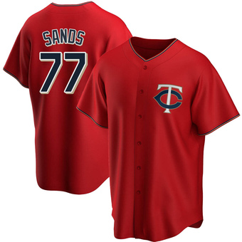 Youth Cole Sands Minnesota Red Replica Alternate Baseball Jersey (Unsigned No Brands/Logos)