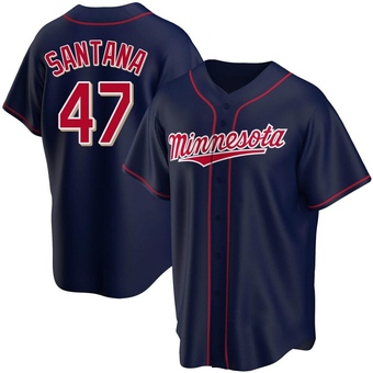 Youth Dennis Santana Minnesota Navy Replica Alternate Team Baseball Jersey (Unsigned No Brands/Logos)