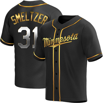 Youth Devin Smeltzer Minnesota Black Golden Replica Alternate Baseball Jersey (Unsigned No Brands/Logos)