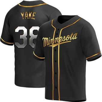 Youth Ernie Yake Minnesota Black Golden Replica Alternate Baseball Jersey (Unsigned No Brands/Logos)