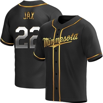 Youth Griffin Jax Minnesota Black Golden Replica Alternate Baseball Jersey (Unsigned No Brands/Logos)