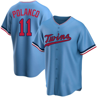 Youth Jorge Polanco Minnesota Light Blue Replica Alternate Baseball Jersey (Unsigned No Brands/Logos)