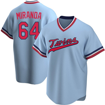 Youth Jose Miranda Minnesota Light Blue Replica Road Cooperstown Collection Baseball Jersey (Unsigned No Brands/Logos)