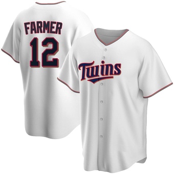 Youth Kyle Farmer Minnesota White Replica Home Baseball Jersey (Unsigned No Brands/Logos)