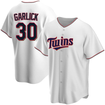 Youth Kyle Garlick Minnesota White Replica Home Baseball Jersey (Unsigned No Brands/Logos)