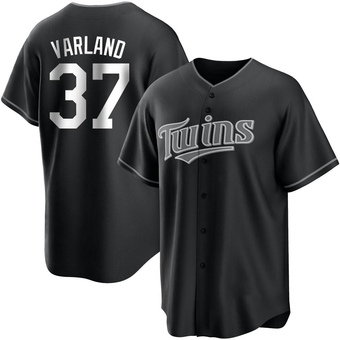 Youth Louie Varland Minnesota Black/White Replica Baseball Jersey (Unsigned No Brands/Logos)