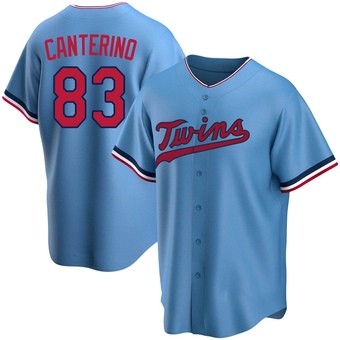 Youth Matt Canterino Minnesota Light Blue Replica Alternate Baseball Jersey (Unsigned No Brands/Logos)