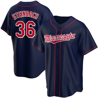 Youth Terry Steinbach Minnesota Navy Replica Alternate Team Baseball Jersey (Unsigned No Brands/Logos)